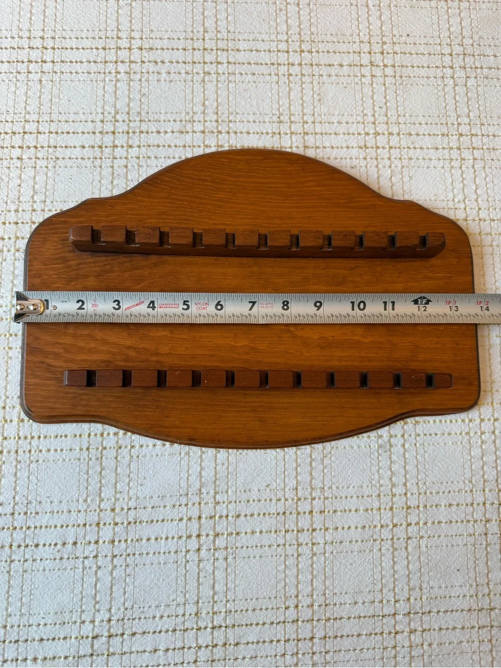 Vintage wood souvenir spoon display rack